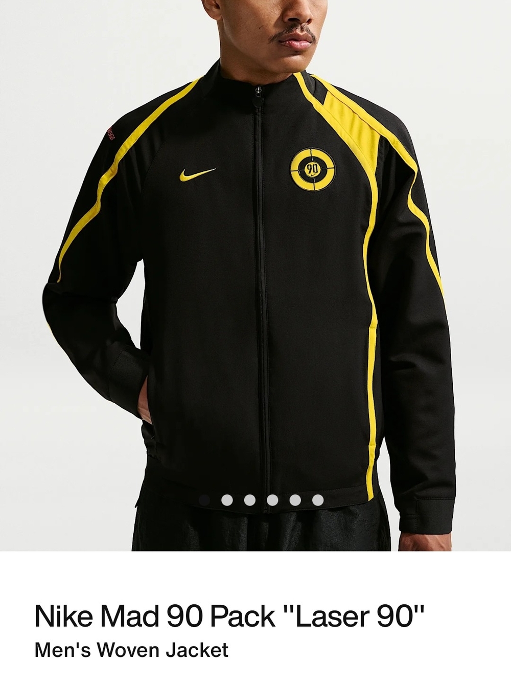 Nike Black and Yellow Lightweight Track Jacket